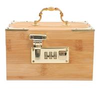 BESTonZON Coffre au Trésor Verrouillé en Bambou Petit Format Serrure à Mot de Passe Boîte de Rangement Rétro Multifonction pour Bijoux Pièces Photos et Trésorerie Coffre Pirate