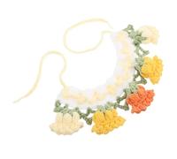 BESTonZON Collerette Tricotée en Laine pour Chat et Chien Motif Fleur, Accessoire Mignon et Polyvalent pour Usage Quotidien et Activités en Extérieur