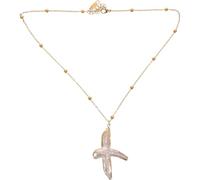 BESTonZON Collier Croix en Perles Baroques Pendentif Croix Doré Bijou Religieux Hypoallergénique pour Femme Collier de Foi Élégant et Minimaliste Présent Baptême et Noël