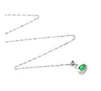 BESTonZON Collier Cygne Femme en Chrysoprase Vert Pendentif Zircon Bijou Léger de Cygne Accessoire pour Fête Travail et Quotidien Présent Élégant pour Jeune Fille