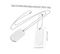 BESTonZON Collier Homme Plaque Militaire Acier Inoxydable Double Face Pendentif Dog Tag Argenté Chaîne Légère et Résistante pour Gravure Personnalisée