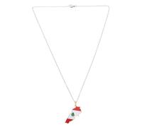 BESTonZON Collier Pendentif Carte Liban Doré Bijou Drapeau Pays en Acier Inoxydable Chaîne Unisexe pour Femmes et Hommes Accessoire Patriotique Élégant et Polyvalent Unique