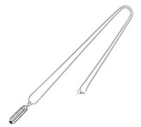 BESTonZON Collier Pendentif Pilule en Acier Inoxydable Pendantif Capsule Ouvrable pour Parfum et Huiles Essentielles Collier Homme et Femme Chaîne en Perles Acier Couleur Bijou