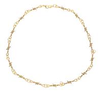 BESTonZON Collier Ras-de-Cou à Épines en Alliage Doré Chaîne Ajustable Unisexe Bijou Punk Hip-Hop pour Fêtes Halloween et Streetwear Collier en Fil Barbelé