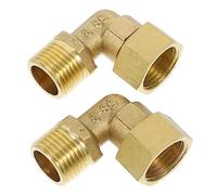 BESTonZON Connecteur Coudé 90 Degrés en Laiton Forgé 2 Pièces pour Plomberie Chauffage Sanitaire, Raccord Fileté Intérieur Convenable pour Installer Et Contrôler Débit d'eau