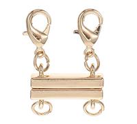 BESTonZON Connecteur Magnétique pour Collier Multi-rangs en Métal Doré, Boucle Soi-même, Fermoir Superposé Anti-emmêlement, Accessoire Bijouterie pour Fabrication de Bijoux