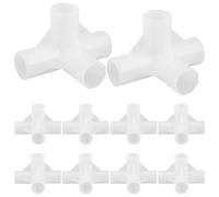 BESTonZON Connecteurs d'angle en Plastique Blanc pour Penderie 10pcs, Diamètre Intérieur 13mm, Résistance à l'usure, Stabilité Améliorée pour Assemblage DIY et Rangement Polyvalent