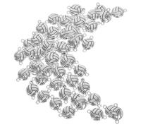 BESTonZON Connecteurs de Pendentifs Volley-ball Vintage en Alliage Argenté Vieilli, Lot de 60 Pièces pour Création Bijoux Diy, Breloques Sportives Miniatures pour Bracelets, Colliers
