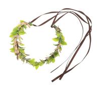 BESTonZON Couronne de Fleurs Verte de Cœur Serrage-Tête Féerique Unisexe Léger et Confortable Accessoire Cosplay Forêt et Photographie Bandeau Floral Roi pour Homme et Femme