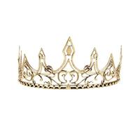 BESTonZON Couronne Roi Médiévale Homme Métal Doré Renaissance pour Bal Cosplay Noël Anniversaire Wedding
