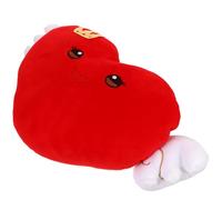 BESTonZON Coussin en Peluche de Cœur Rouge Yeux Larges Rembourrage Coton PP Élastique Coussin Décoratif Saint Valentin pour Canapé Chambre Bureau et Présent Romantique