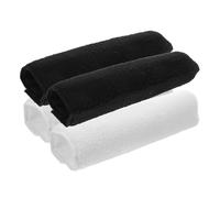 BESTonZON Coussinets d'Accoudoirs en Peluche pour Fauteuil Roulant et Chaise de Bureau, Lot de 2 Paires, Blanc et Noir, Épais, pour Bureau et Salon