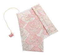 BESTonZON Couverture de Livre en Tissu Satinée Réglable A5 Protège-Livres en Coton Résistant Pochette Décorative Rose pour Étudiants Étui Pratique Anti-Rayures pour Manuels Scolaires et