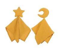 BESTonZON Couverture De Sécurité Pour Bébé Motif Lune Et Étoiles, Douceur Coton, 2 Pièces, Couverture Douillette Et Doudou Apaisant, Pour Berceau -né, Sans Danger Peau