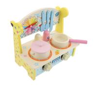 BESTonZON Cuisine Bois pour Garçon Fille Ensemble Miniature avec Meubles et Ustensiles Réalistes Jeu Dimitation Éducatif pour Développer la Créativité Compétences Sociales des Tout Petits