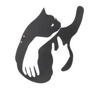 BESTonZON Décoration Murale Métal Chat Étreinte Style Minimaliste Noir pour Maison et Jardin Ornement Artistique Intérieur Extérieur