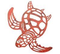 BESTonZON Décoration Murale Tortue En Fer Ajouré Pour Jardin Et Intérieur, Ornement Mural Artisanal En Métal Brun, Pendentif Mural Solide Et Créatif, Décoration Murale Salon Et Extérieur