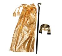BESTonZON Déguisement Égyptien Garçon Fille Set Costume avec Coiffe Serpent Canne Masque Cape pour Carnaval Halloween Fête Cosplay Garçon Fille