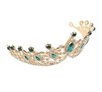 BESTonZON Diadème de Mariage Baroque en Alliage Cristaux Verts Couronne Creuse Élégante pour Mariée Serrage-Tête Décoratif pour Fête et Photographie Accessoire Coiffure Femme Chic et