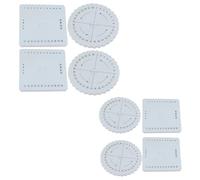 BESTonZON Disques de Tressage Ronds et Carrés 8 Pièces Kit Plateau à Tricoter 150X150 MM 100X100 MM Outil DIY pour Bracelets Cordons Macramé Création Artisanale
