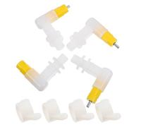 BESTonZON Distributeur D’Eau Automatique à Tétine pour Volailles - Lot de 4 Abreuvoirs en Plastique 4 Coudes Blancs Courts - Compatible Poulets Cailles et Lapins - Approvisionnement