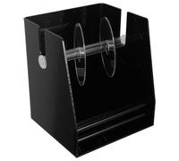 BESTonZON Distributeur D'étiquettes Manuel en Acrylique Noir, 3 Compartiments, Organisateur Compact Multi-rouleaux pour Bureau et École, Support Autocollants Pratique et Rangement