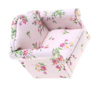 BESTonZON Dollhouse Miniature Sofa with Floral Pattern Realistic Mini Couch for Bedroom and Living Dollhouse Accessories and Detailed Model Furniture