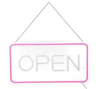 BESTonZON Enseigne Lumineuse LED « Ouvert » Décorative USB 5V Panneau Mural Rose et Blanc Éclairage Néon pour Commerces Bureau et Vitrine Panneau Lumineux Attractif