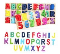 BESTonZON Ensemble alphanumérique en Bois Apprentissage de l'alphabet Lettre Jouer numéros de Bois pour l'artisanat Matériel d'éducation Petite Alphabet Montessori