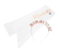 BESTonZON Ensemble Bandeaux pour Future Maman Écharpe D’Épaule Ajustable Ornements Cristaux Blancs et Base Rose Doré Accessoires de Décoration pour Shower et Fête Prénatale Coffret