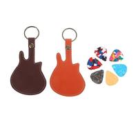 BESTonZON Étui Porte Médiator PU avec Porte Clés Unique Rangement Pratique pour Guitare et Basse Musicien Couleurs Couleur Aléatoire
