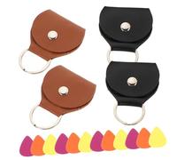 BESTonZON Étui Porte Médiators Guitare Cuir PU avec Pochettes Noir et Marron et Médiators Sac de Rangement Portable pour Plectrums Guitare Basse et Ukulélé Couleur Couleur Aléatoire