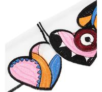 BESTonZON Faux Col Amovible pour Femme en Coton Col Décoratif Brodé Coloré Motif Cœur Accessoire Vestimentaire Multi-Usages Léger et Réutilisable pour Sublimer Chemises et Tenues