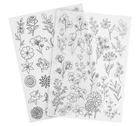 BESTonZON Feuilles de Broderie Hydrosolubles 2 Pcs Motifs Floraux Délicats Stabilisateur Soluble L'Eau pour Tissu Pochoirs de Broderie pour Support Textile Manuelle et Réparation