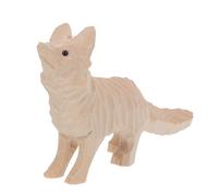 BESTonZON Figurine en Bois Brut de Renard Debout avec Yeux Expressifs, Sculpture Miniature Sculptée la Main, Ornement Rustique pour Décoration D’intérieur, pour Bureau et Décoration