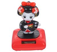 BESTonZON Figurine Solaire Kimono Poupée Tête Branlante Décoration Voiture Créative Petite Statuette Danseuse Japonaise sans Batterie Ornement Élégant pour Tableau de Bord et Intérieur Auto
