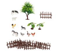 BESTonZON Figurines Réalistes Animaux de Ferme avec Accessoires Miniatures pour Scène Agricole Jeu Éducatif et Décoration Intérieure