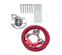 BESTonZON Fixateur Chien Extérieur Pivotant Acier Inoxydable avec Câble Résistant Piquet Multi-Chiens Anti-Rouille pour Enclos