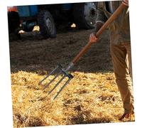 BESTonZON Fourche à Quatre Dents Acier pour Jardinage Outil de Labour et Retournement Remplacement de Fourche pour Compost et Entretien de Terrain Adapté Aux Agriculteurs et Propriétaires