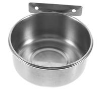 BESTonZON Gamelle INOX pour Chien à Fixer sur Cage, 14x5,5 Cm, Bol Suspendu Antidérapant pour Animaux, Distributeur Nourriture Pratique, Bol Alimentaire Solide et Facile à Nettoyer