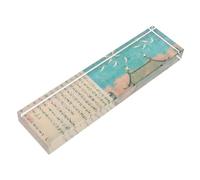 BESTonZON Glass Calligraphy Paperweight Rectangular Transparent Art Weight For Chinese Calligraphy Painting Writing Drawing Practice