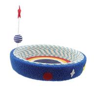 BESTonZON Griffoir pour Chat Sisal avec Motif Étoiles Lit Confortable pour Chatons Planche à Griffer Ronde pour Intérieur Nid pour Chats