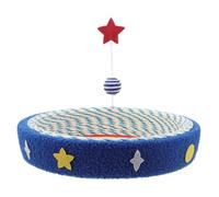 BESTonZON Griffoir Rond pour Chat avec Tapis à Griffer Et Coussin Design Étoiles pour Lit De Chat Intérieur