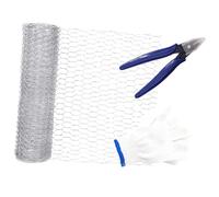 BESTonZON Grillage Maille Hexagonale Galvanisée avec Pinces Et Protection Mains Filet Fil Métallique pour Jardin Artisanat Et Cage Poule Sécurisée