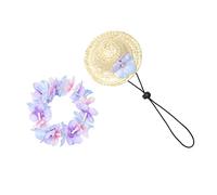 BESTonZON Guirlande De Chapeaux Hawaïens pour Animaux De Compagnie Casquettes pour Chiens Et Chapeau Paille pour Décoration