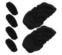 BESTonZON Housses Extensibles pour Accoudoirs de Chaise de Bureau Tissu Doux et Respirant Protection Antipuante et Anti-Poussière Lot de 3 Paires Noires 25X8 CM Adaptées au Bureau à