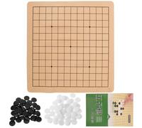 BESTonZON Jeu de Go Portable en Bois Massif Plateau en Cuir 1 Kit D’Échecs Garçon et Filles Comprenant 2 Boîtes de Pions Noirs et Blancs Imitation Jade pour Entraînement et Loisirs