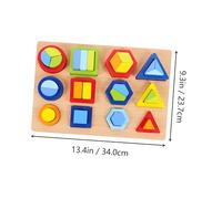 BESTonZON Jeu Éducatif Bois Montessori Puzzle Formes Géométriques pour Garçon Fille Déveil Cognition Couleurs Aide Pédagogique Sûre