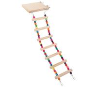 BESTonZON Jouet d'escalade pour Perruches et Petits Perroquets Échelle en Bois Colorée avec Plateforme et Perchoir Jouet à Mâcher pour Cage à Oiseaux