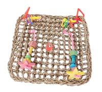 BESTonZON Jouet Suspendu pour Perroquet Jouet à Mâcher pour Oiseaux Tapis De Recherche De Nourriture en Herbe De Mer Tissé 18x18 Cm pour Cage Perruches Conures Oiseaux De Compagnie